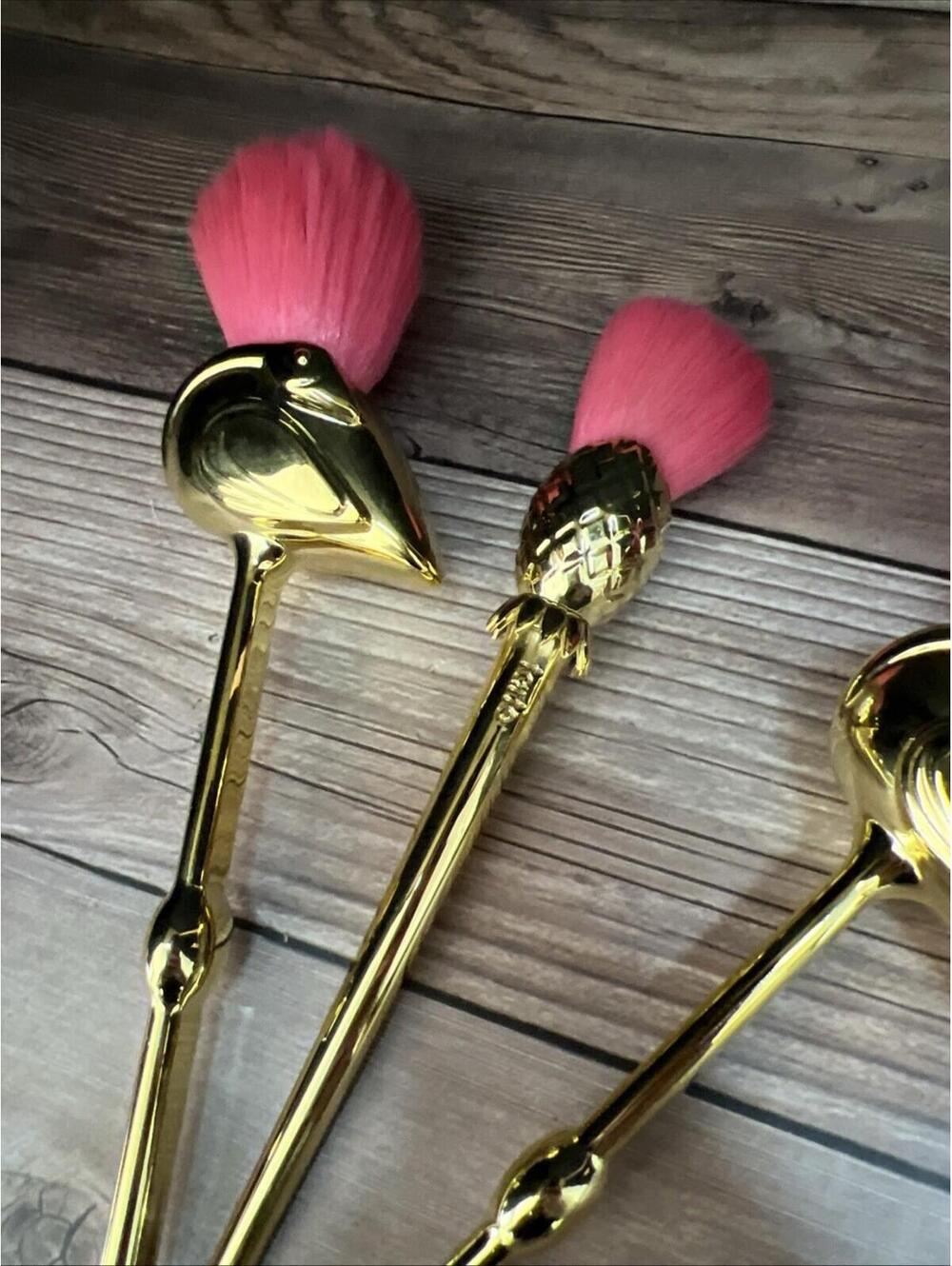 Tarte Let's Flamingle Brush Set Full Size 3 Pc New - No Box - Picture 3 of 5